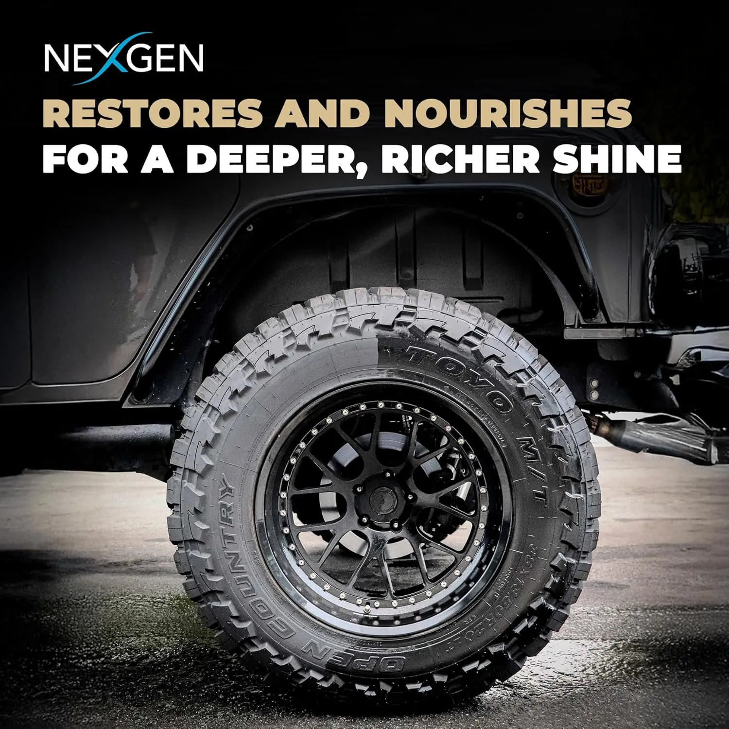 Nexgen Wet Look Tire Shine (16oz) - High-Gloss Finish & UV Protection - Keeps Tires & Trim Fresh - On-The-Go Car Detailing - Car Cleaning Supplies - for Tires, Plastic, Rubber, & Vinyl