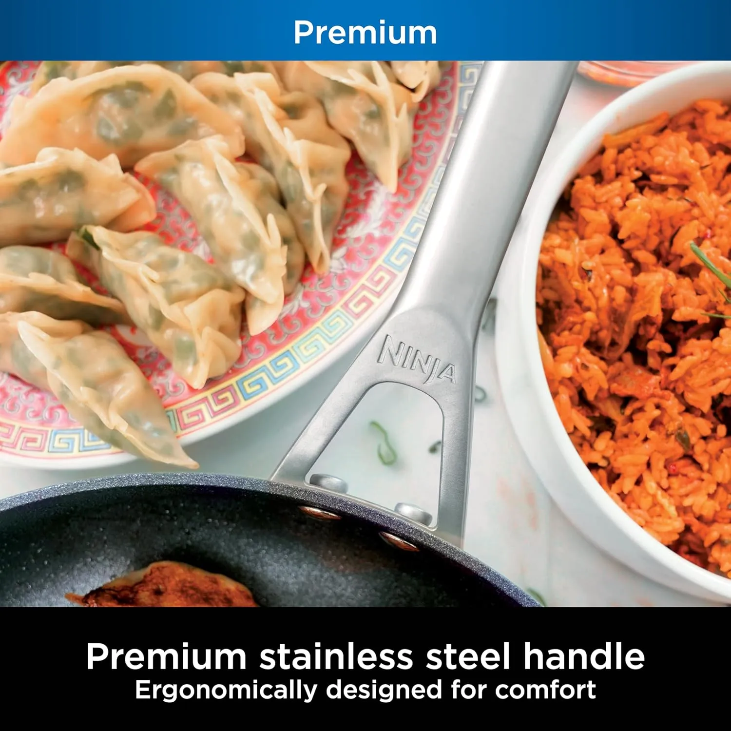Ninja C30026 Foodi NeverStick Premium 10.25 Inch Fry Pan, Hard-Anodized, Nonstick, Durable & Oven Safe to 500°F, Slate Grey