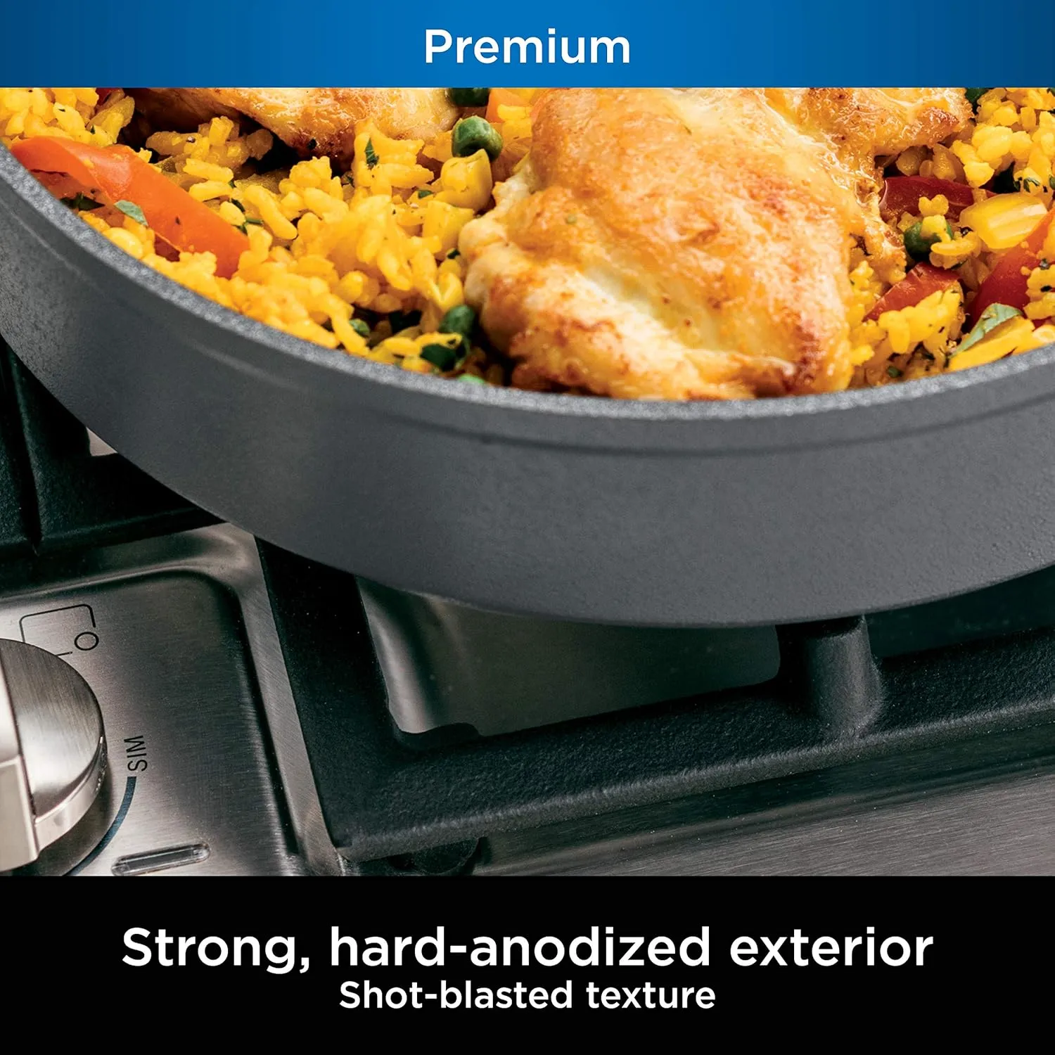 Ninja NeverStick Professional Hard-Anodized 10 Piece Pots & Pans Set, Nonstick Cookware Set, Durable, Oven Safe to 500°F, Slate Grey, C39500