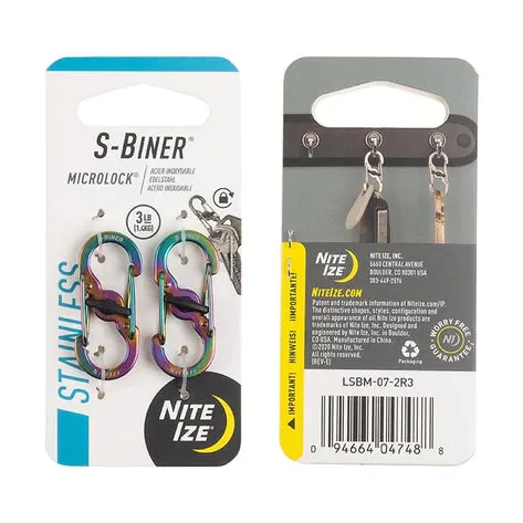Nite ize - S-Biner Microlock Stainless Steel 2 Pack Spectrum