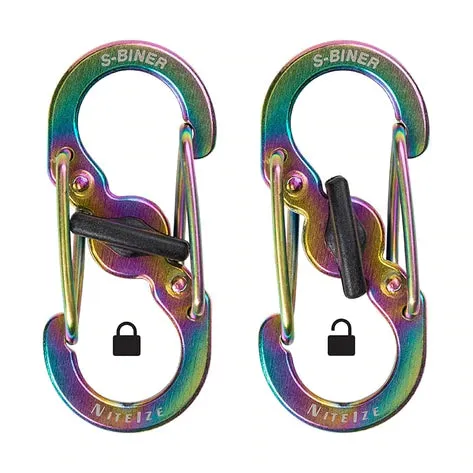 Nite ize - S-Biner Microlock Stainless Steel 2 Pack Spectrum