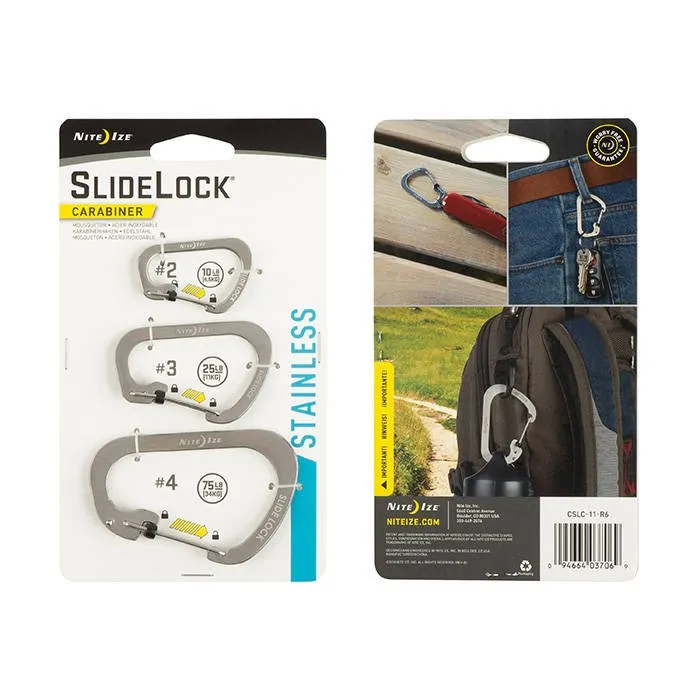 Nite Ize SlideLock Carabiner Set #2, #3, #4