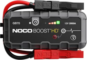 NOCO Boost GB70: 2000A UltraSafe Jump Starter – 12V Lithium Battery Booster Pack, Portable Jump Box, Power Bank & Jumper Cables - for 6.0L Gas and 3.0L Diesel Engines