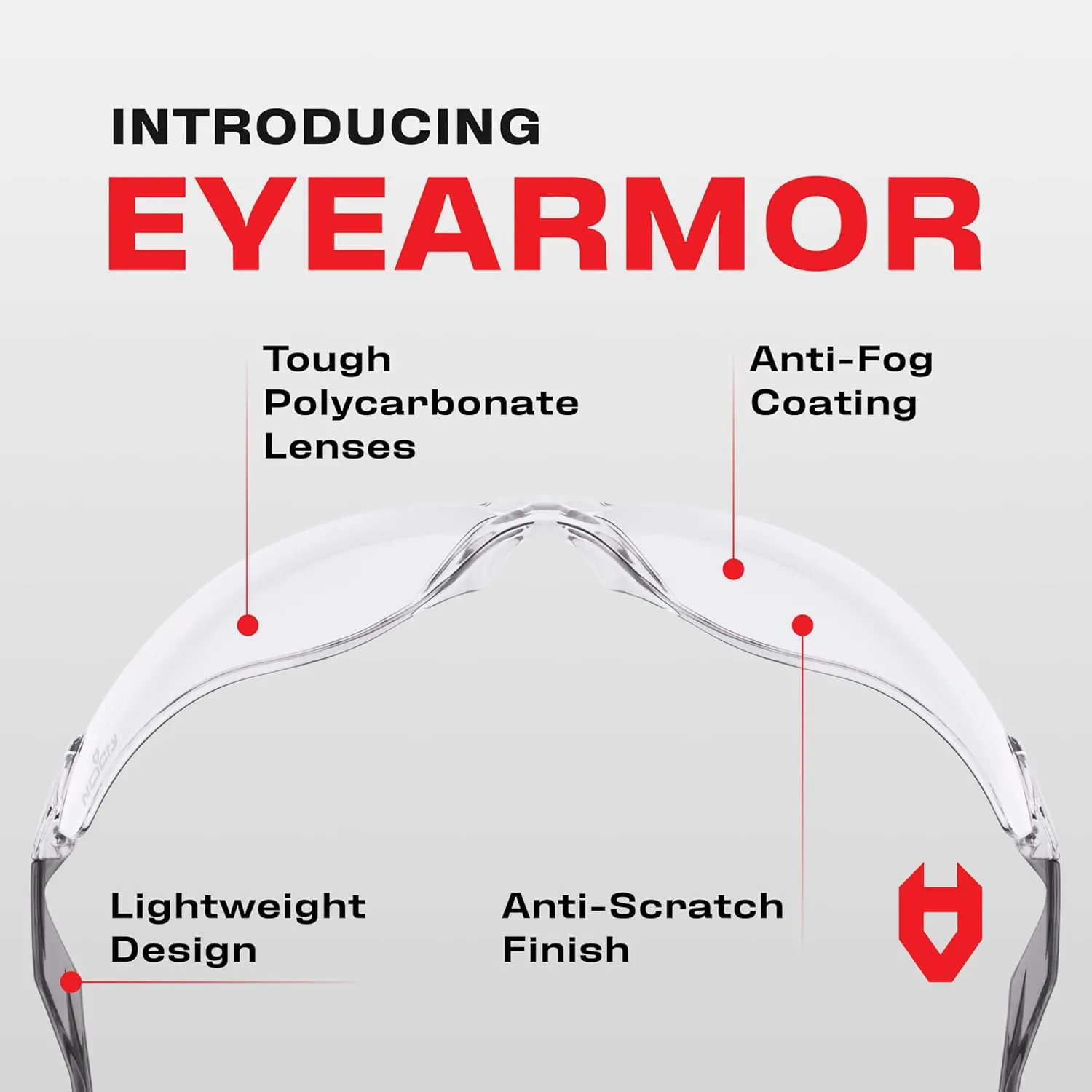 NoCry Lightweight Protective Safety Glasses with ANSI Z87.1 Rated, Clear, Scratch Resistant, Anti Fog Lenses, Suitable for Indoor or Outdoor Use (10 pack)