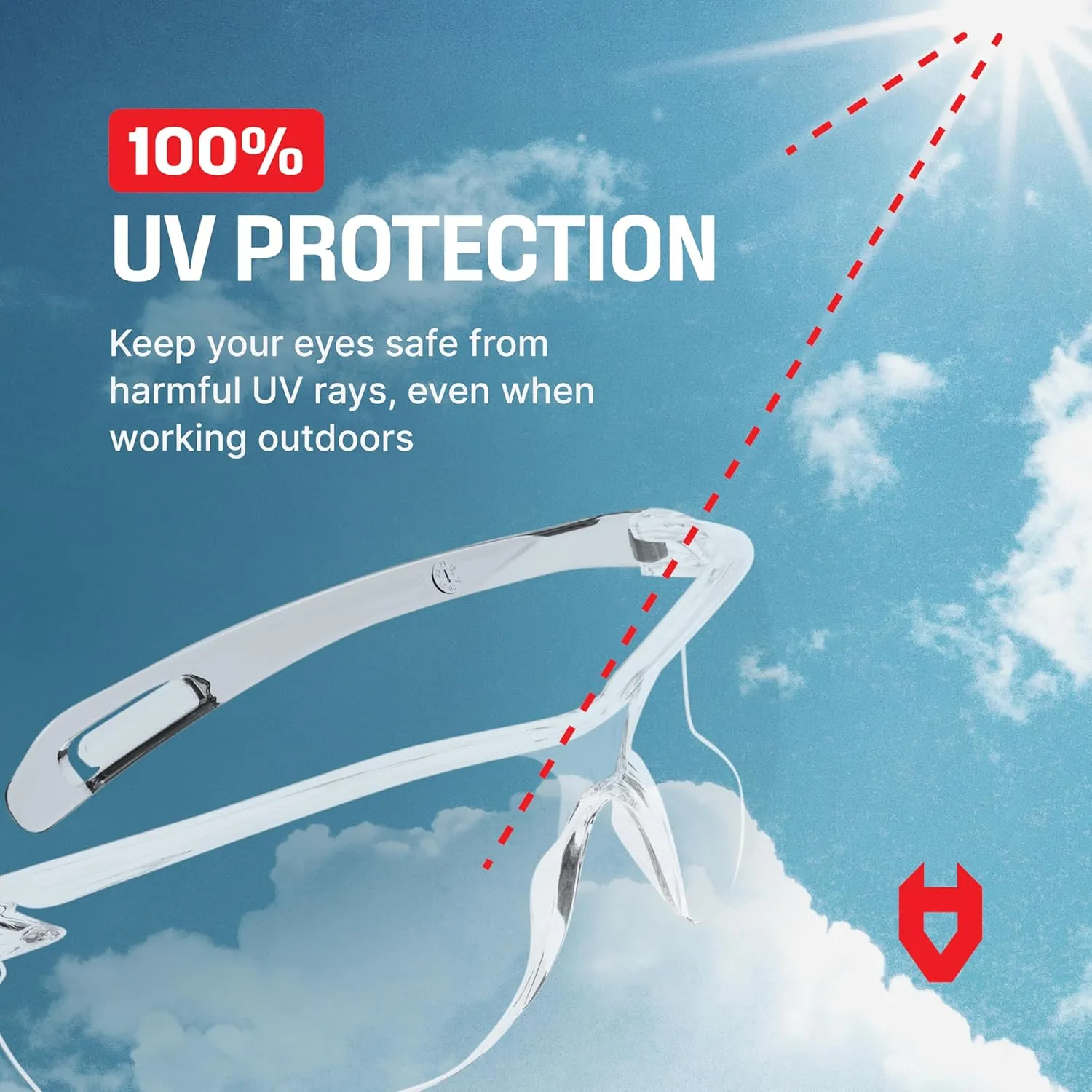 NoCry Lightweight Protective Safety Glasses with ANSI Z87.1 Rated, Clear, Scratch Resistant, Anti Fog Lenses, Suitable for Indoor or Outdoor Use (10 pack)