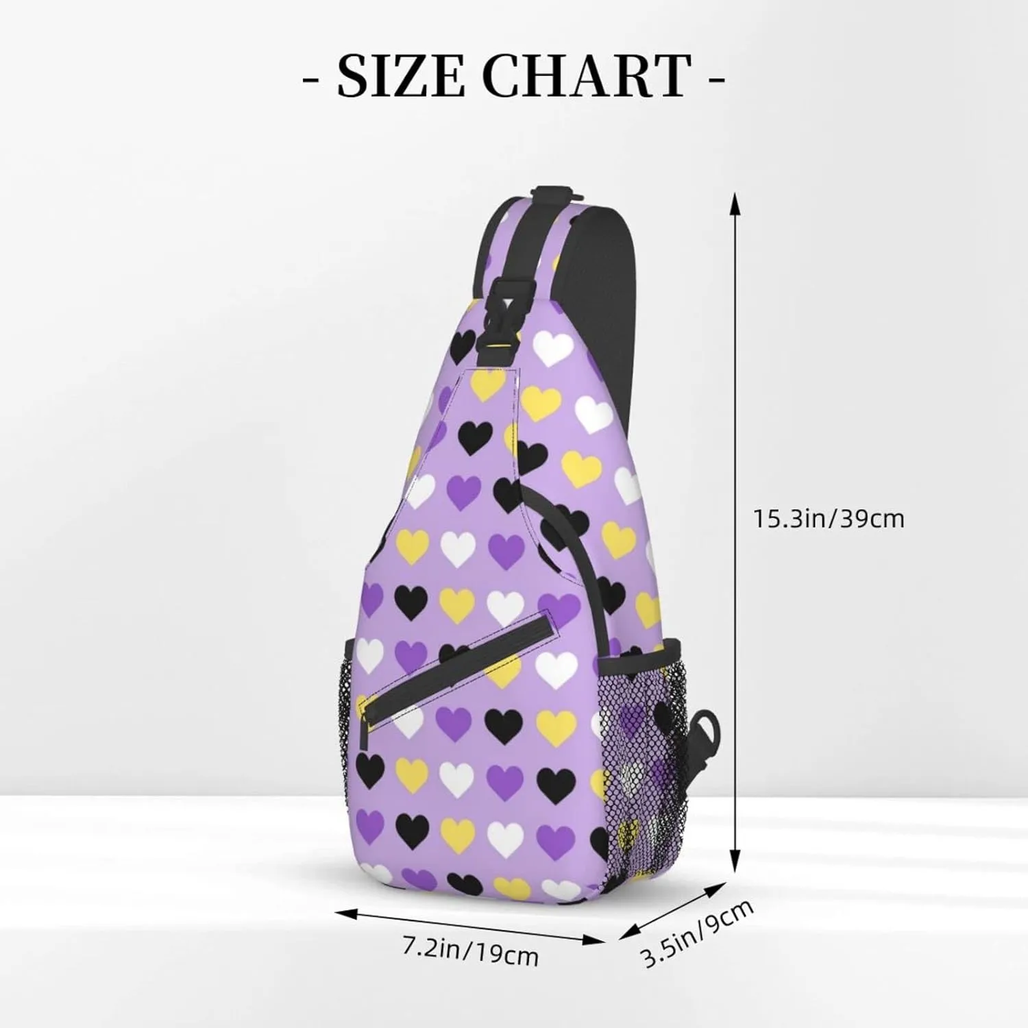 Nonbinary Pride Flag Sling Backpack Multipurpose Chest Bag Hiking Travel Daypack Crossbody Shoulder Bag Outdoor