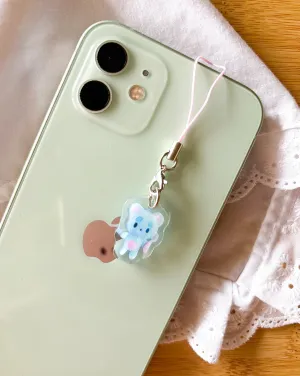Nube the Blue Bear Plushie Phone Charm