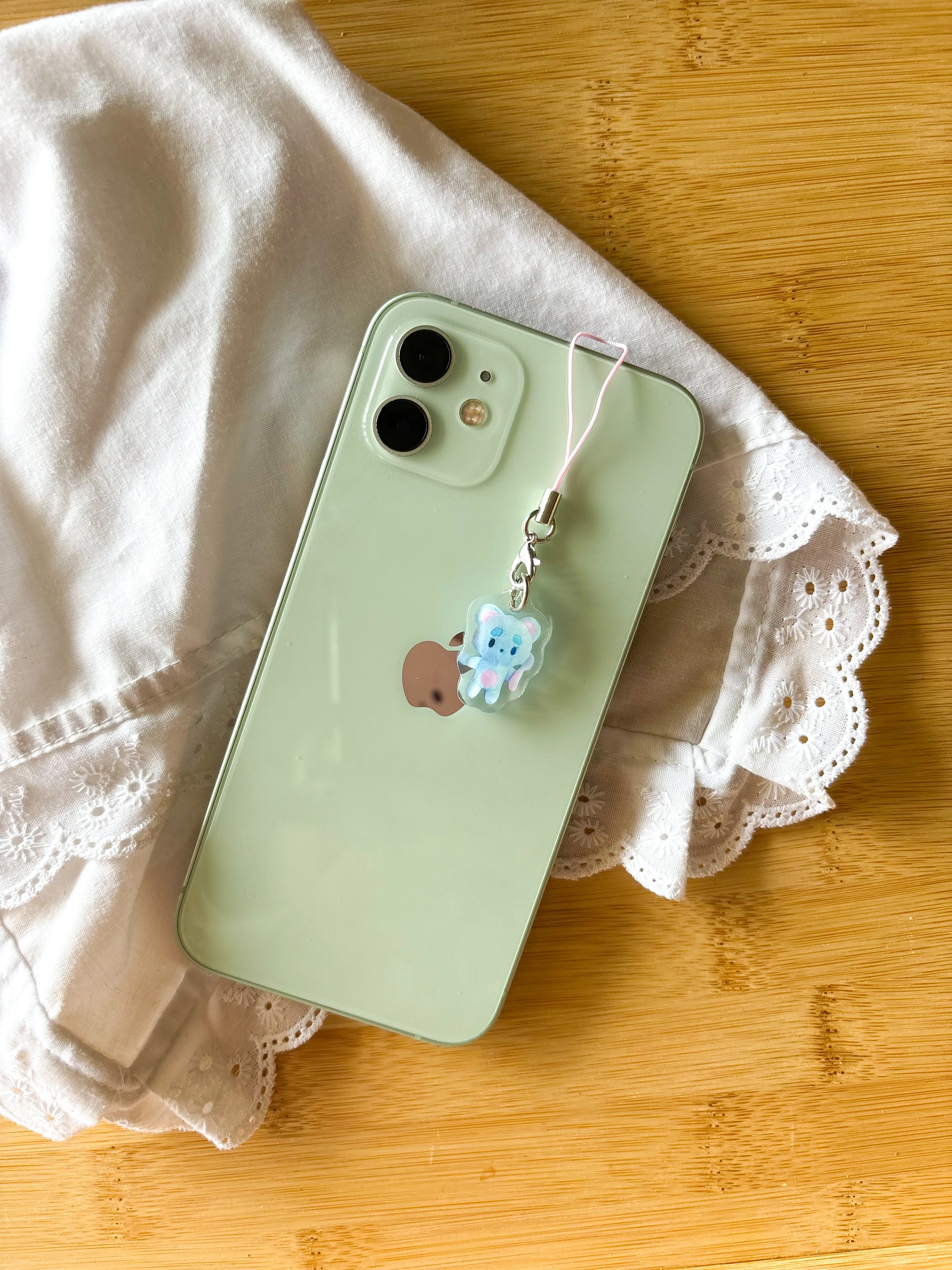 Nube the Blue Bear Plushie Phone Charm