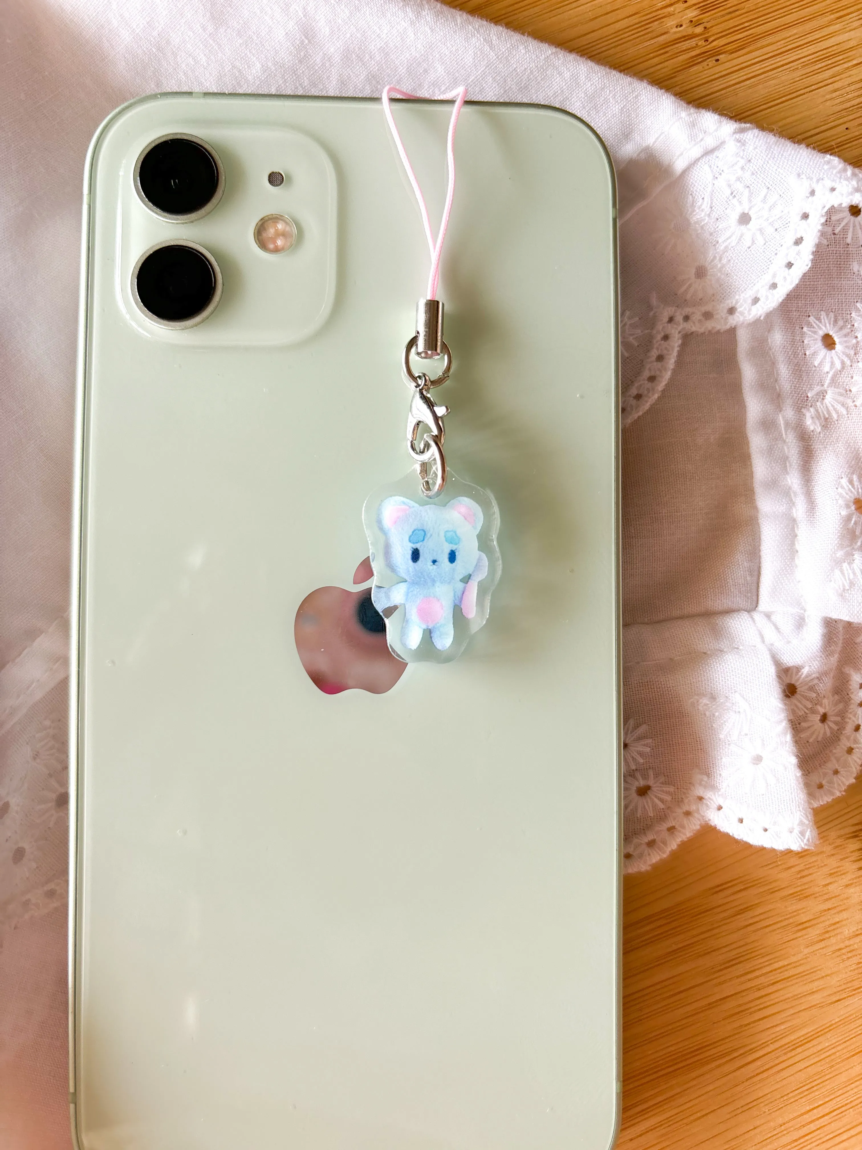 Nube the Blue Bear Plushie Phone Charm