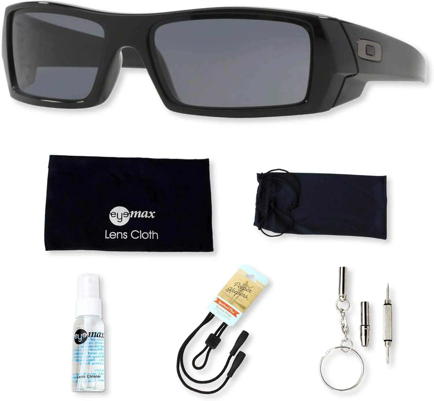 Oakley Gascan OO9014 Sunglasses Bundle with original case, and accessories (5 items)