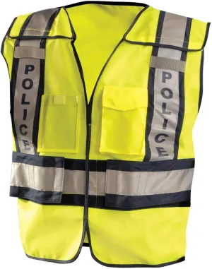 OccuNomix Premium Solid Public Safety Police Vest - High Visibility, ANSI Certified, Adjustable Fit, XL/2X-Large, Yellow/Navy, LUX-PSP-YX/2XL