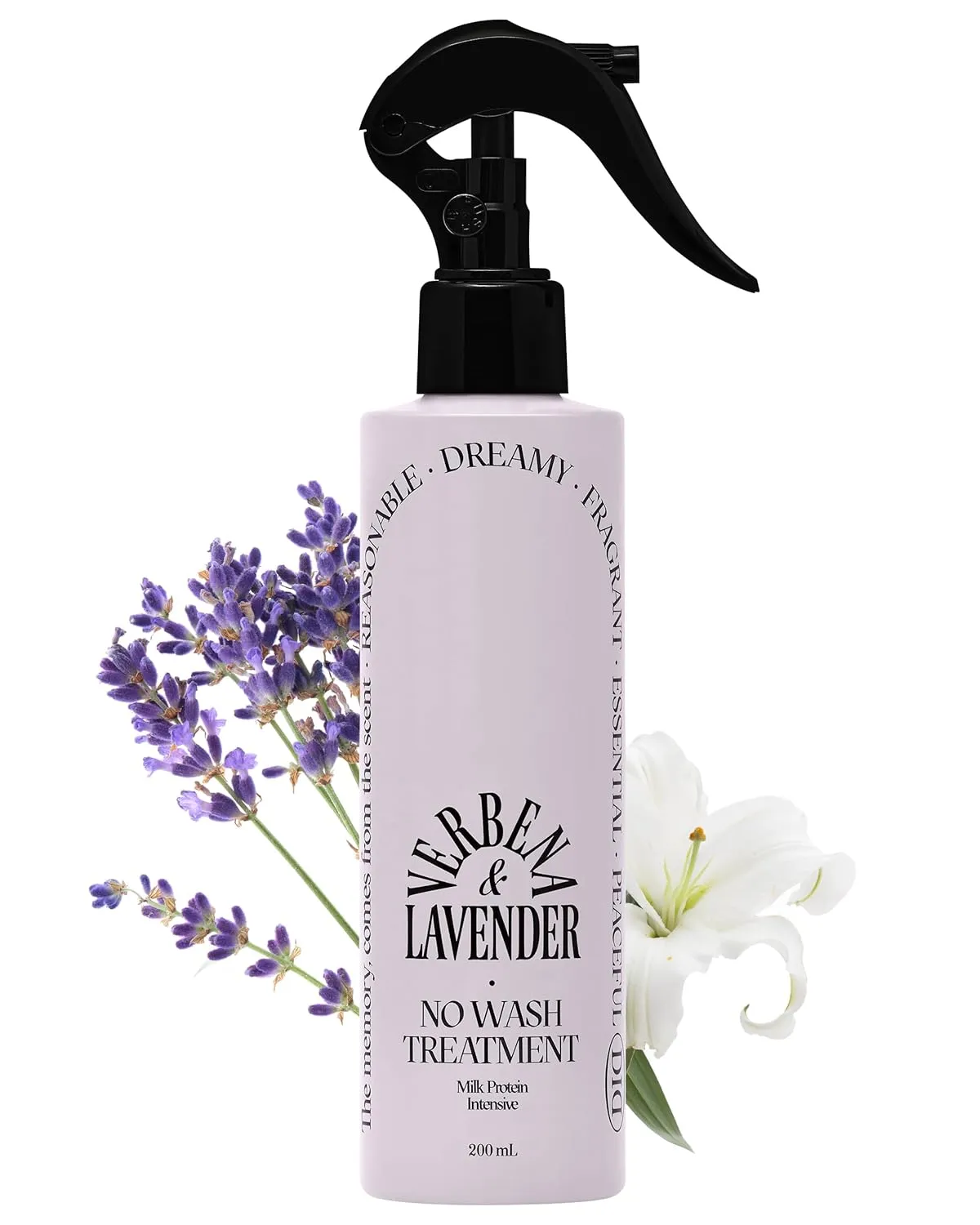 ODID Milk Protein Intensive No-Wash Treatment - Korean Hair Perfume Serum Spray - Subtle Verbena Lavender Scent - Anti Frizz Detangler Mist for Curly, Dry & Damaged Hair, 6.76 fl.oz.