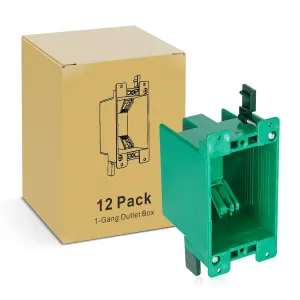 Old Work Box 1 Gang Electrical Outlet Boxes - Remodel PVC Receptacle, UL Listed, 12 Pack