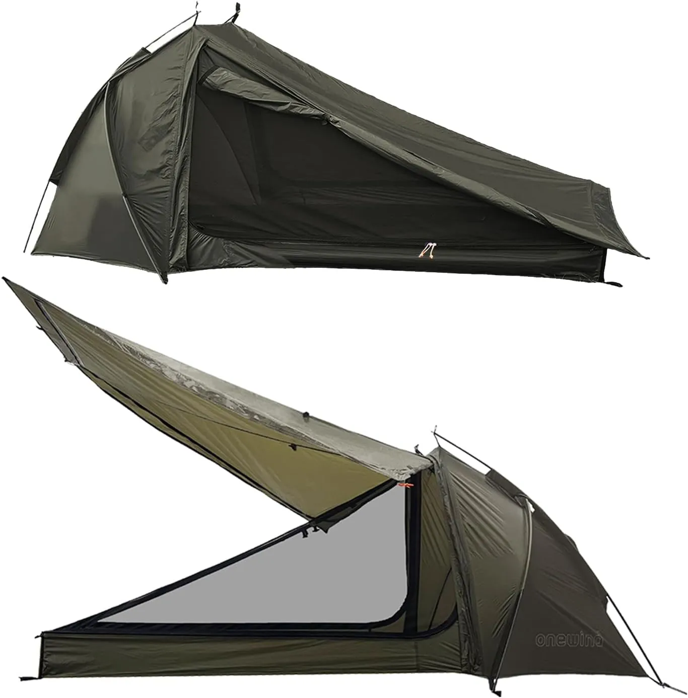 Onewind Ultralight One Person Tent, Waterproof Backpacking Tent with Rainfly Mesh Poles Easy Setup for 3 Season Camping Hiking Backpacking Fishing