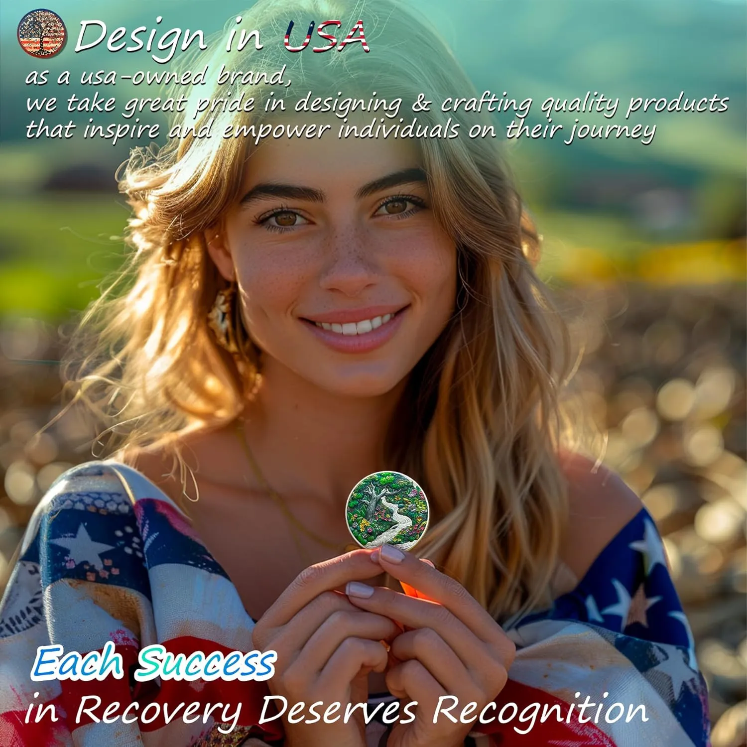 Original Spring Sobriety Coin - Recovery Seasonal Landscapes AA Coins - Rebirth NA AA Chips and Medallions - Clean and Sober Narcotics Alcoholics Anonymous Gifts for Men Women