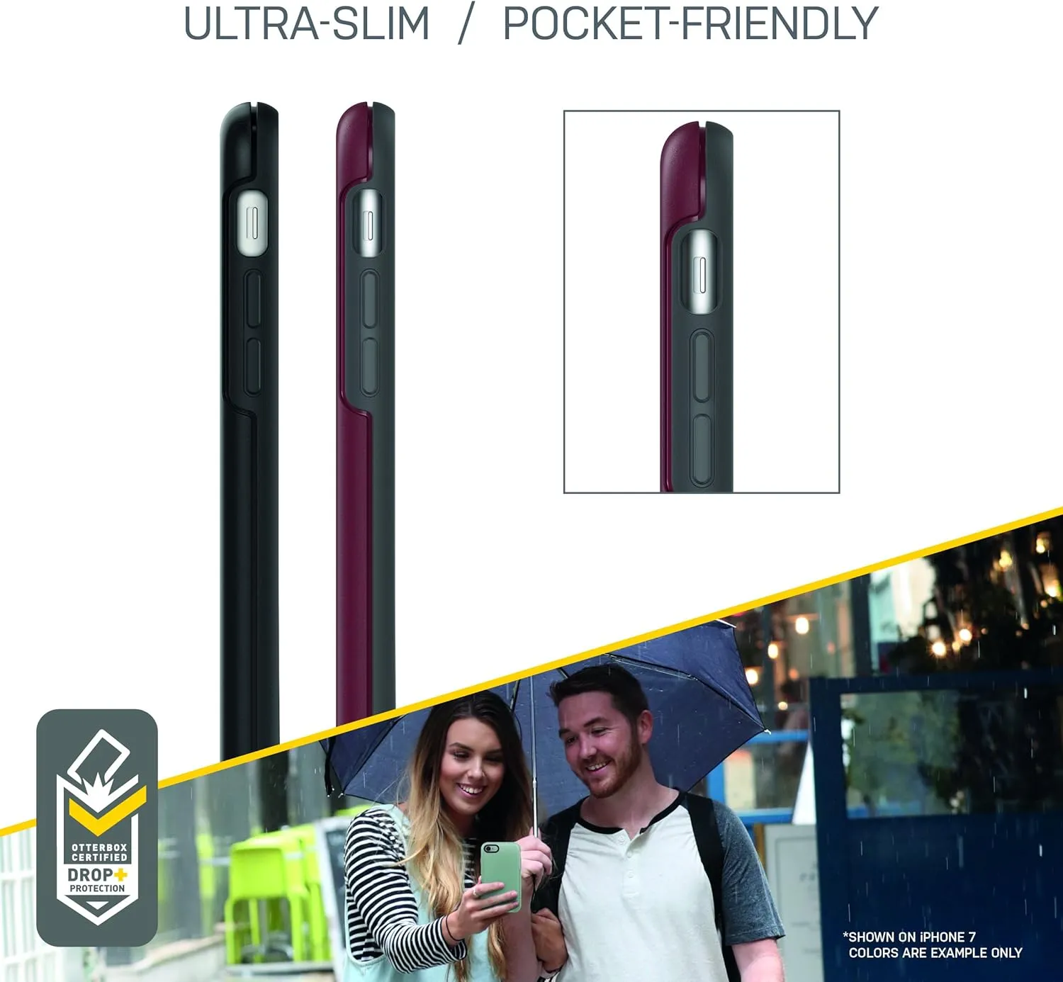 OtterBox Symmetry Series Case for iPhone SE (3rd and 2nd gen) and iPhone 8/7 - Retail Packaging - Muted Waters (SURF Spray/Silver Lining)