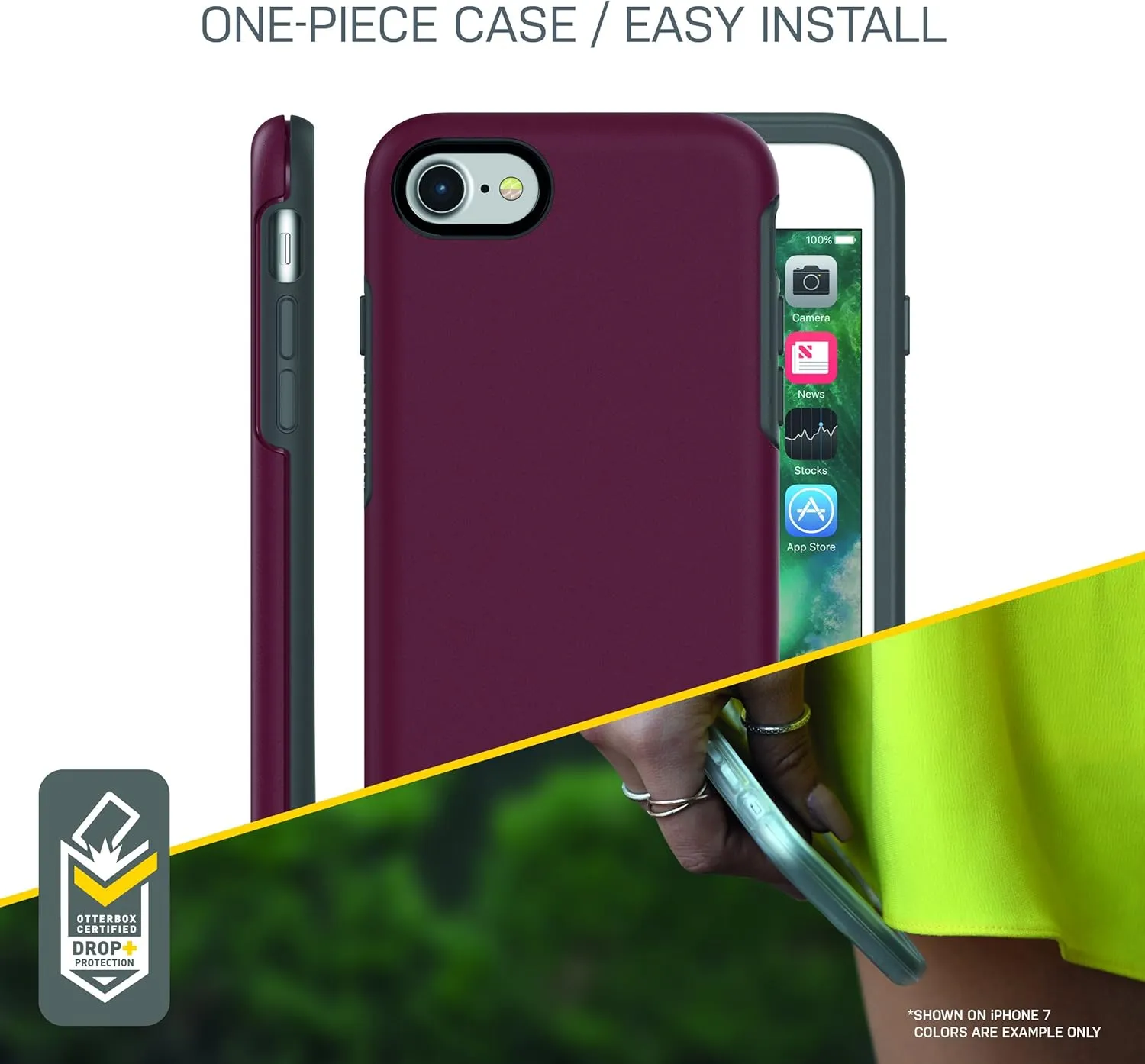 OtterBox Symmetry Series Case for iPhone SE (3rd and 2nd gen) and iPhone 8/7 - Retail Packaging - Muted Waters (SURF Spray/Silver Lining)