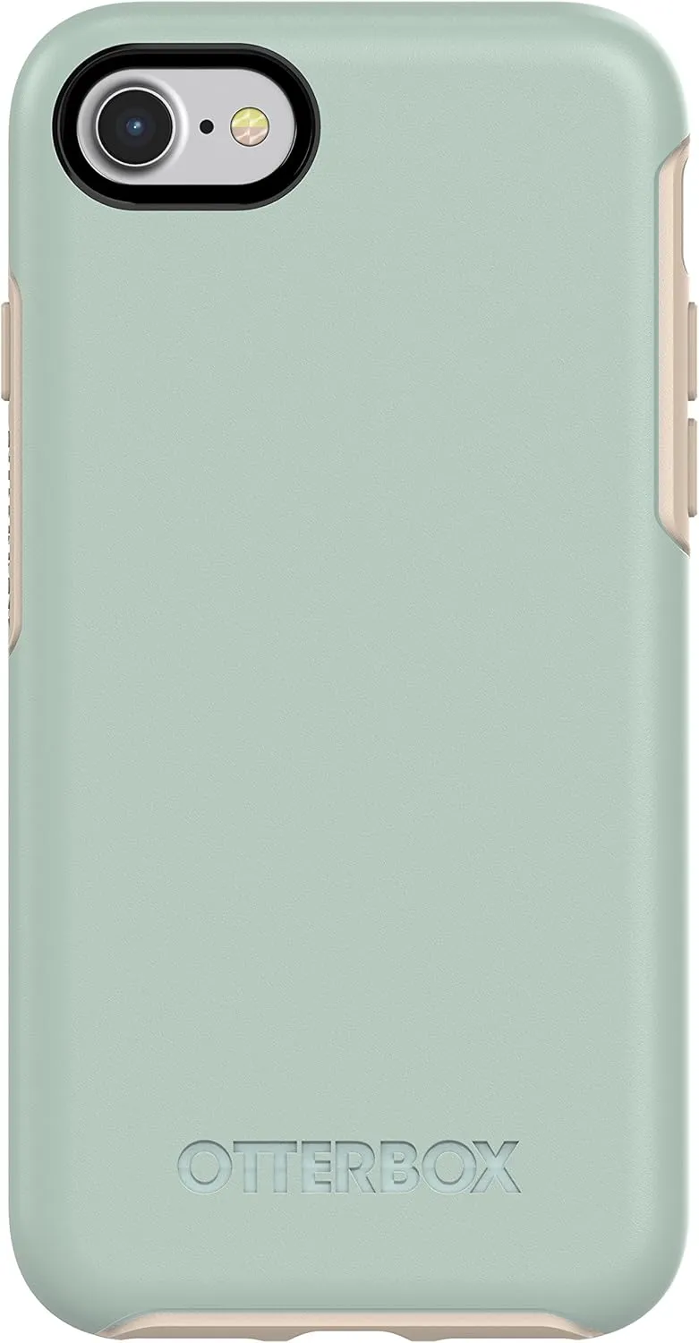 OtterBox Symmetry Series Case for iPhone SE (3rd and 2nd gen) and iPhone 8/7 - Retail Packaging - Muted Waters (SURF Spray/Silver Lining)