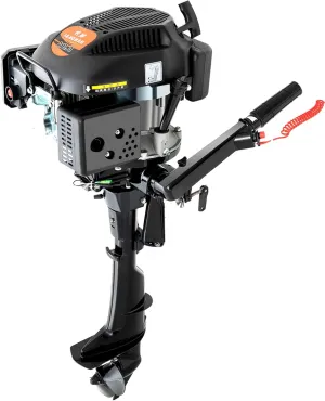 Outboard Motor Engine 6Hp Fishing Boat 4-Stroke Air Cooling Convenient Ignition And Flame Failure Devices Stable Consumption Protective Package Stern Plate Clamping Bolt