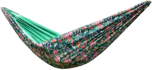 Outdoor Colorful Flower Decorated Double Hammock, Camping Thickened Swing with Carabiner, Beach Equipment/Easy to Set Up, Load Bearing 300kg/661.4lbs(Green)