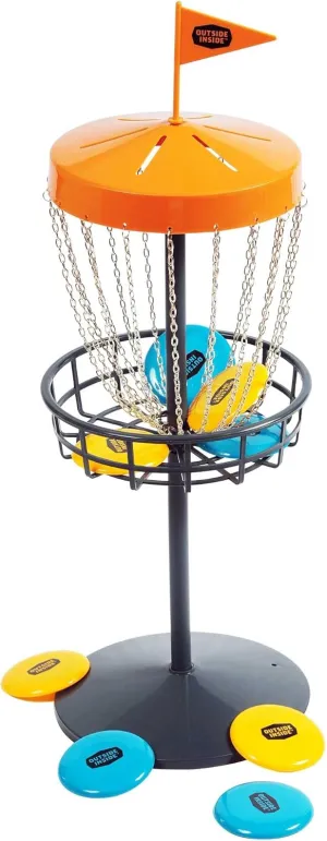 Outside Inside Freestyle Mini Disc Golf Game – Portable Mini Disc Golf Set with Collapsible Target, 8 Discs & Carry Bag – Ideal for Camping, Backyard Fun, and Travel-Friendly Entertainment