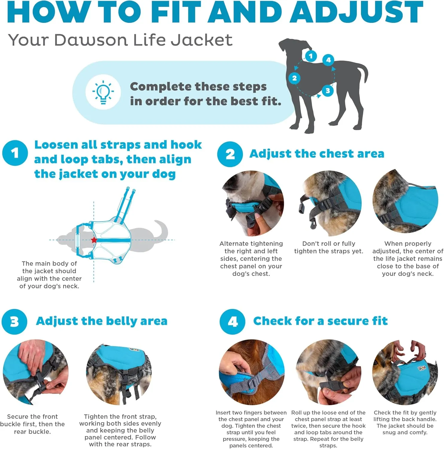 Outward Hound Dawson Swim Dog Life Jacket, High-Performance Neoprene Dog Life Vest for Swimming, Boating, and Water Safety, Medium, Blue