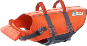 Outward Hound Granby Splash Dog Life Jacket, High-Buoyancy Dog Life Vest for Swimming, Boating, and Water Safety, Large, Orange