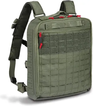 PARAGON Assault Pack, Tactical Hook and Loop Laser Cut Nylon M9 Trauma Medical Supplies Deattachable Organizer Pouches and Removable Panel (OD Green)