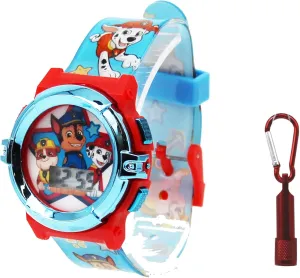 Paw Patrol Kids Flashlight LCD Watch & Flashlight Set – Chase, Marshall, Rubble Character Design, Digital Display, Light-Up Feature, Adjustable Strap, Fun for Young Fans – Fits Wrists 5.5” to 8”