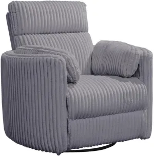 Pemberly Row Contemporary Fabric Swivel Glider Recliner in Gray
