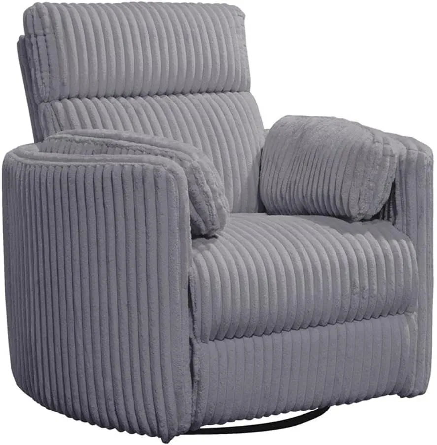 Pemberly Row Contemporary Fabric Swivel Glider Recliner in Gray