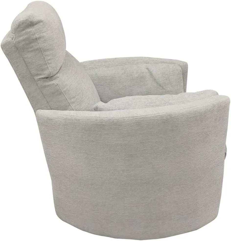 Pemberly Row Polyester Power Swivel Glider Recliner in Mineral White