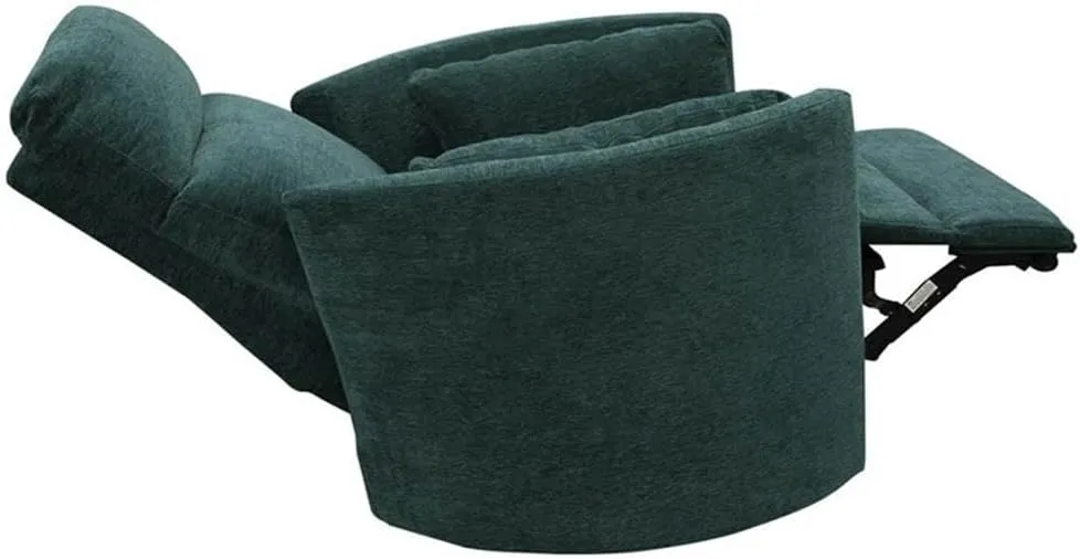 Pemberly Row Polyester Power Swivel Glider Recliner in Peacock Blue