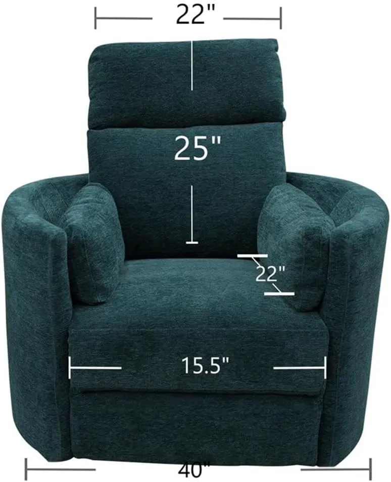 Pemberly Row Polyester Power Swivel Glider Recliner in Peacock Blue