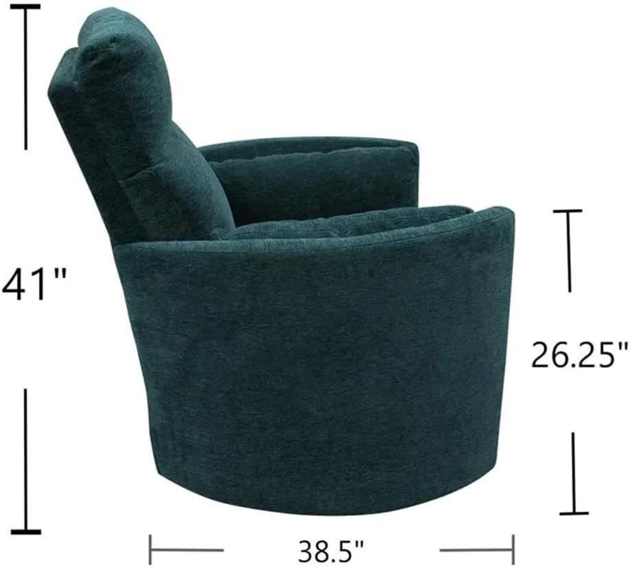 Pemberly Row Polyester Power Swivel Glider Recliner in Peacock Blue