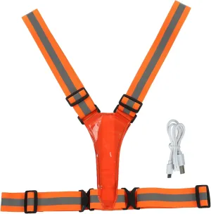 PerGar Reflective Vest, USB Charging Safe Adjustable Safety Vest, Running Reflective Vest, Safety Vests Reflective for Adults Runing Walking Biking Outdoor Activities
