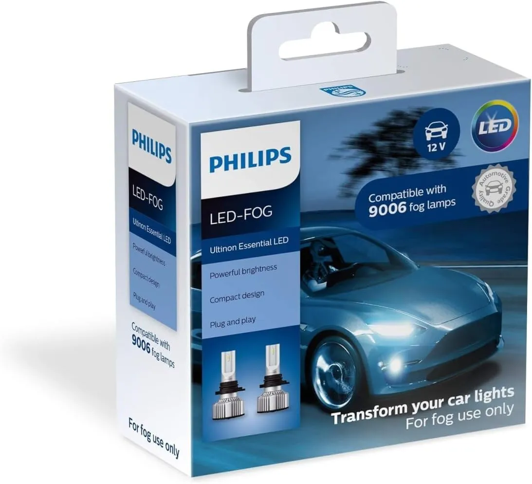 Philips Automotive Lighting 9006 Ultinon Essential LED Fog Lights, 2 Pack