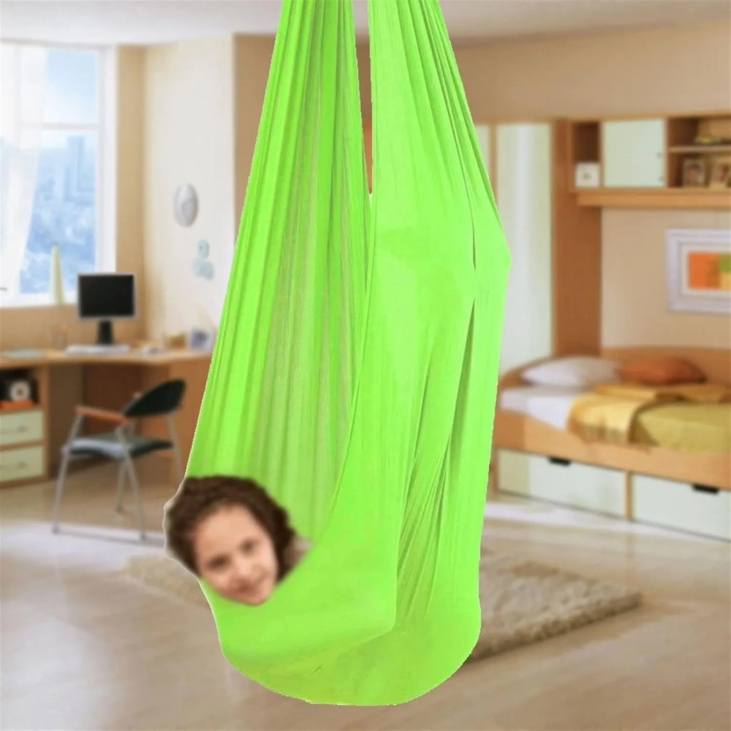 Physical Therapy Swing for Kids Autism, Adjustable Breathable Cuddle Hammock Indoor- Has A Calming Effect On Children (Hanging Hardware Included), Up to 440 Lbs (200 Kg)