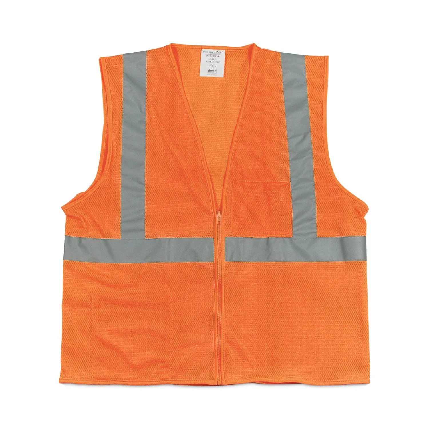 PIP ANSI Class 2 Hook and Loop Safety Vest, 2X-Large, Hi-Viz Orange