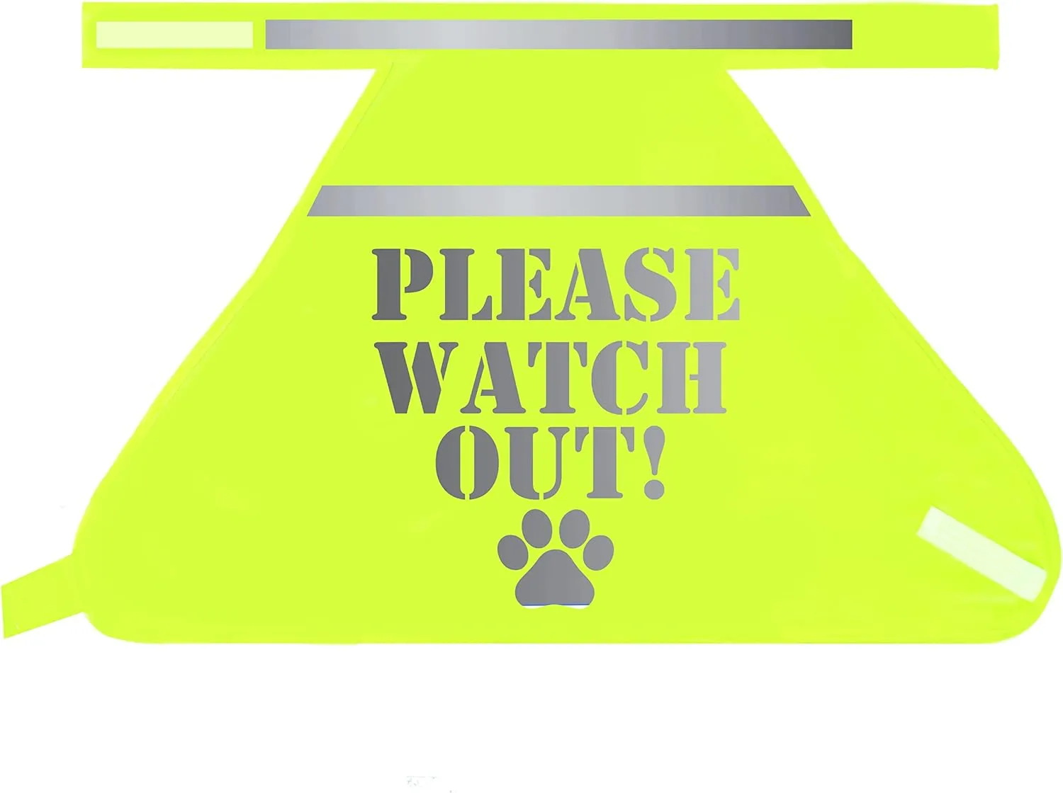 Please Watch Out High Visability Hi Vis Neon Yellow Safety Reflective Dog Vest for Night or High Traffic Areas (Medium)