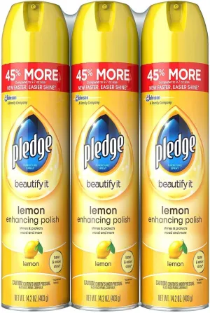 Pledge Furniture Spray, Lemon (14.2oz, 3pk.)