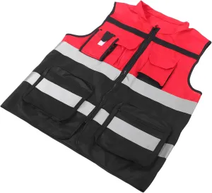 POPETPOP Reflective for Men Women High Visibility Fluorescent Security Vest Breathable Comfortable Work Lightweight Wear-resistant for Road Work Outdoor Activities
