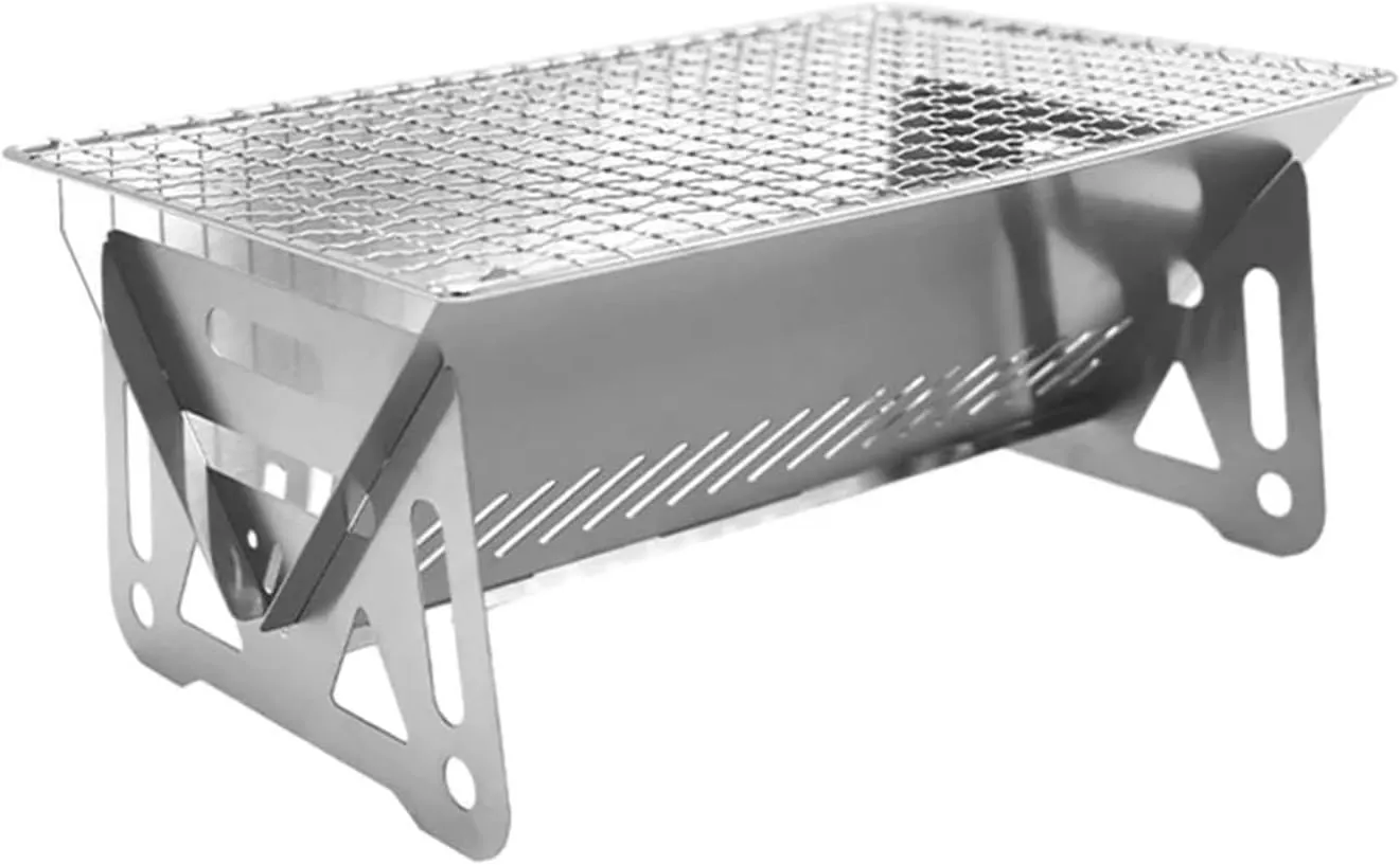 Portable Folding Barbecue Grill Heating Stoves Multifunction Camping BBQ Grill Rack Net Firewood Stove