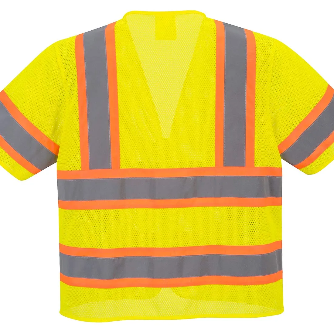 Portwest US383 Augusta Sleeved Hi Vis Reflective Safety Vest with Pockets ANSI Class 3 Yellow, X-Large