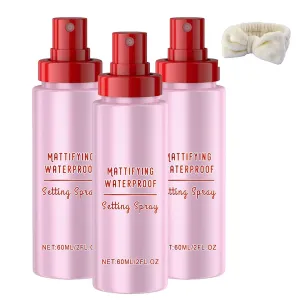 Powder Melt Glass Setting Spray, Hydrating Ultra-Smooth Finish- Size Setting Spray, Makeup Wear up to 12 Hours (3pcs)
