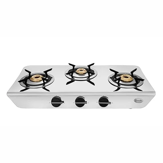 Preethi Stylo Steel 3 Burner Gas Stove