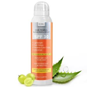Premium SPF 30 Hair and Scalp Sunscreen Spray | Protection from UV Rays, Color Fade and Dryness | Non-Greasy Aerosol Hair Sunscreen For Scalp 5 fl oz