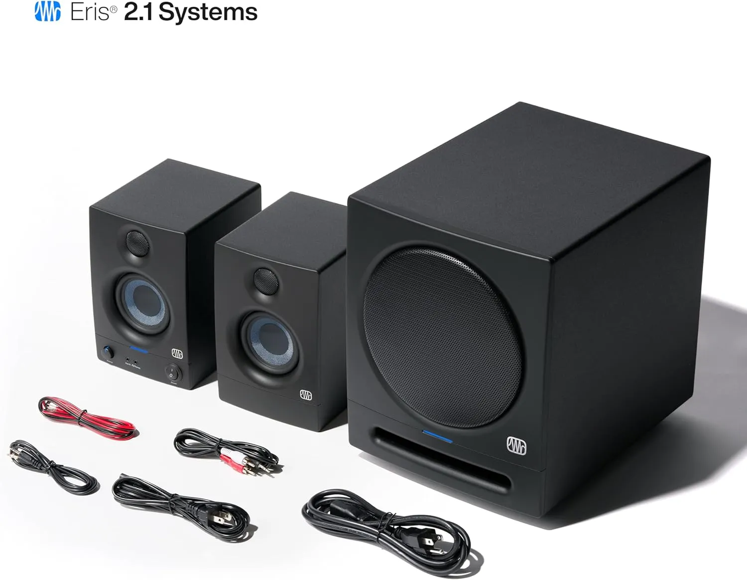 PreSonus Eris 2.1 Bluetooth Speaker System with Subwoofer — Eris 3.5 Studio Monitor Pair & Eris Sub 8BT for Near Field Music Production, Desktop Computer, Hi-Fi Home Audio