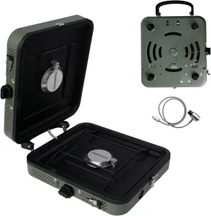 Propane Dual Burner Camping Stove, Portable Gas Stove with 17200 BTUs High Output, Ajdustable Burners Camp Cooking Stove, Must Have for Camping, Hiking, Travel, Outdoor BBQ