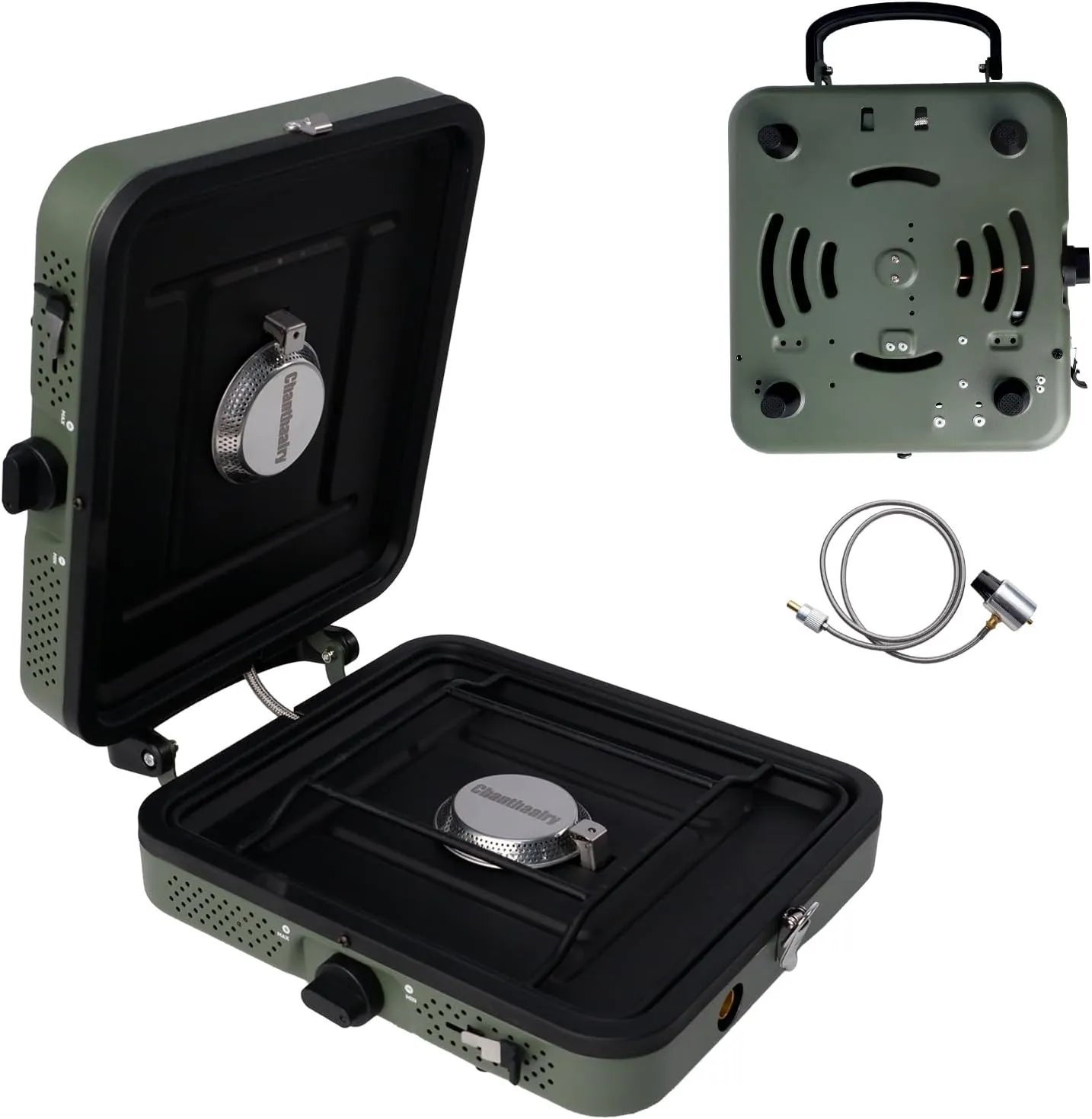 Propane Dual Burner Camping Stove, Portable Gas Stove with 17200 BTUs High Output, Ajdustable Burners Camp Cooking Stove, Must Have for Camping, Hiking, Travel, Outdoor BBQ